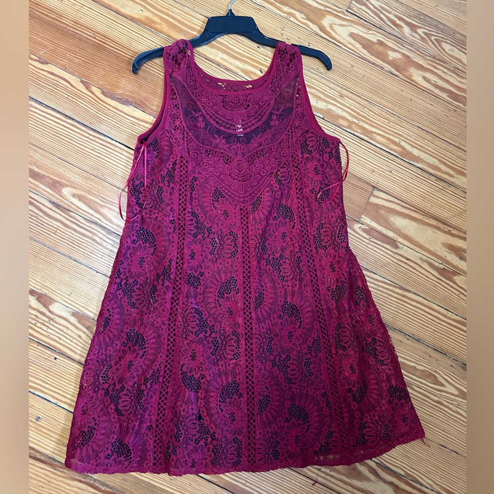 Red lace dress